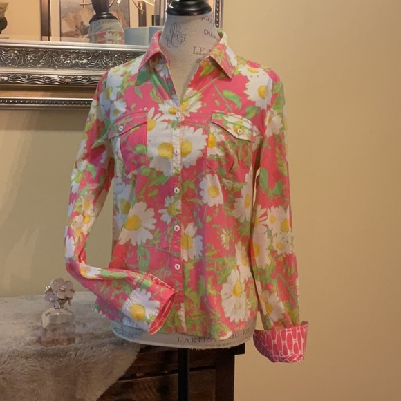 Lilly Pulitzer Long Sleeve Button-Down Floral Shirt - Picture 2 of 11